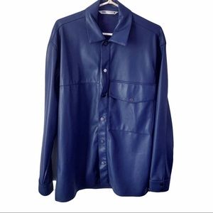 Zara man faux leather overshirt
